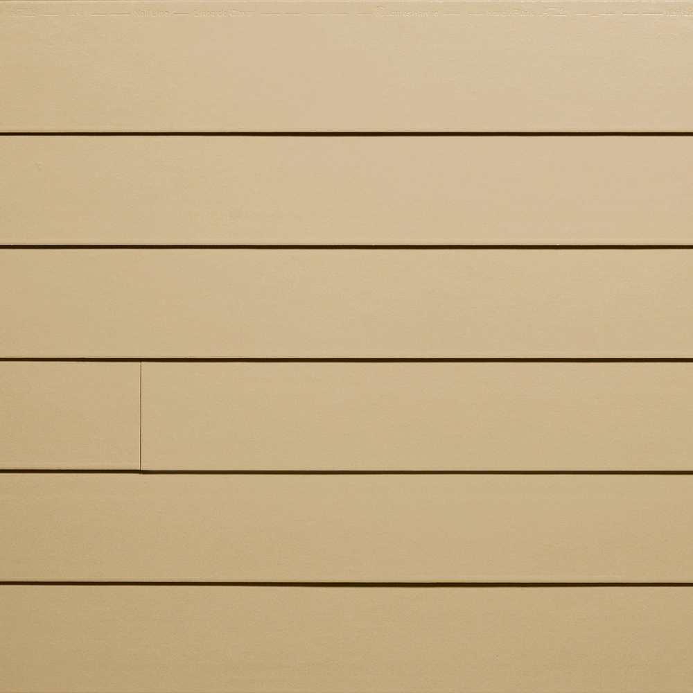 Beige siding installations with horizontal lines.